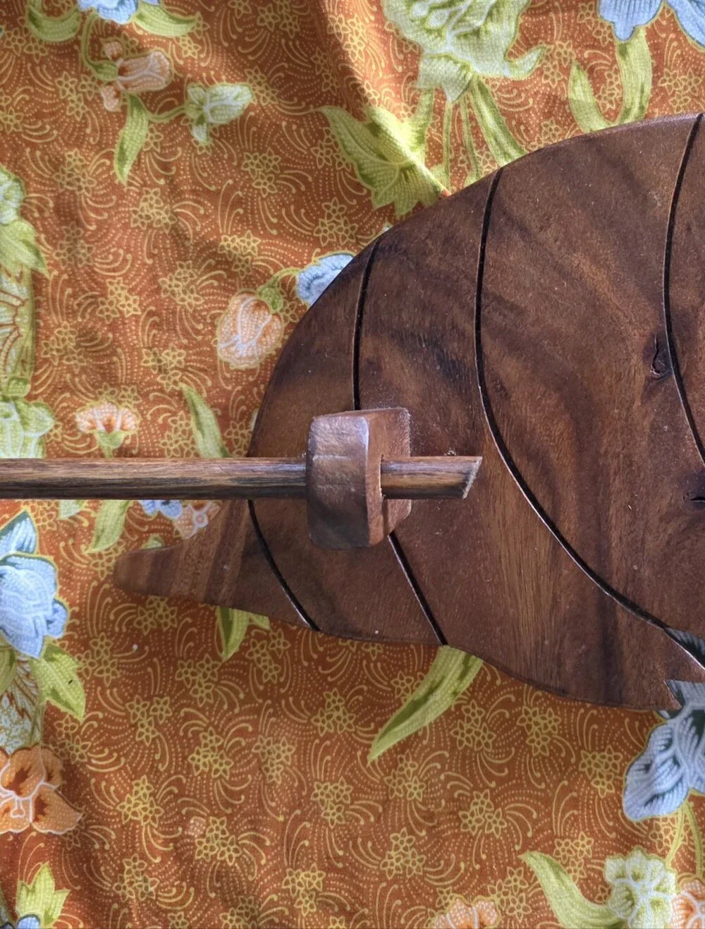 Vintage Hand-Carved Hardwood Angelfish Toilet Paper Holder - Island Decor